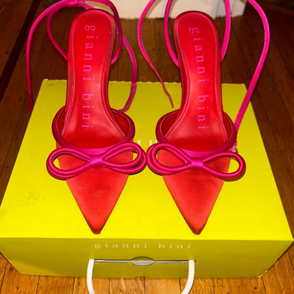 Gianni Bini Fuchsia and Scarlet Heels